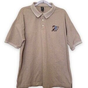 Vintange Tasmanian Devil Warner Brother Parks Polo Brown Looney Tunes Taz Shirt